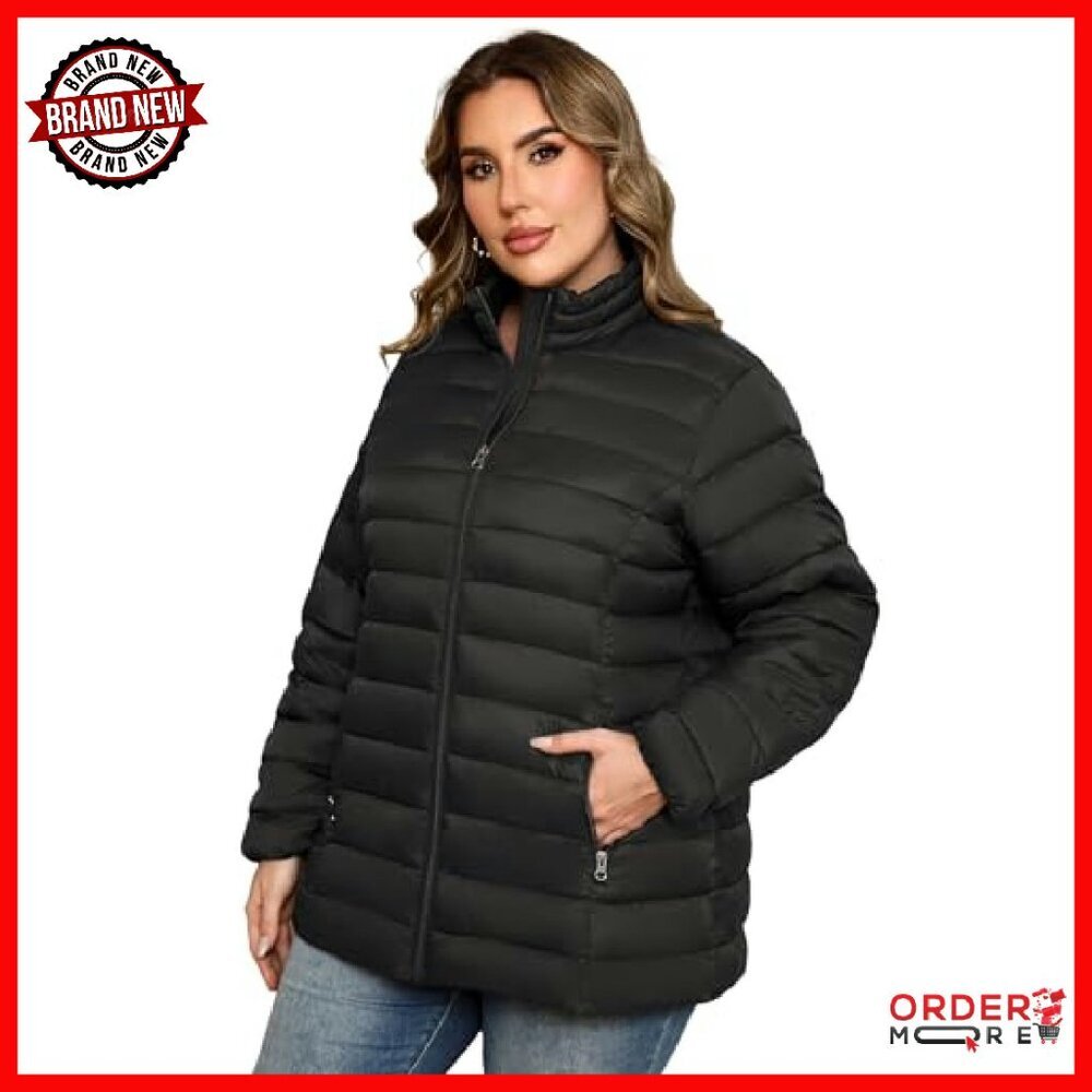 Plus Size Puffer Jacket Packable Lightweight Wint… - image 3